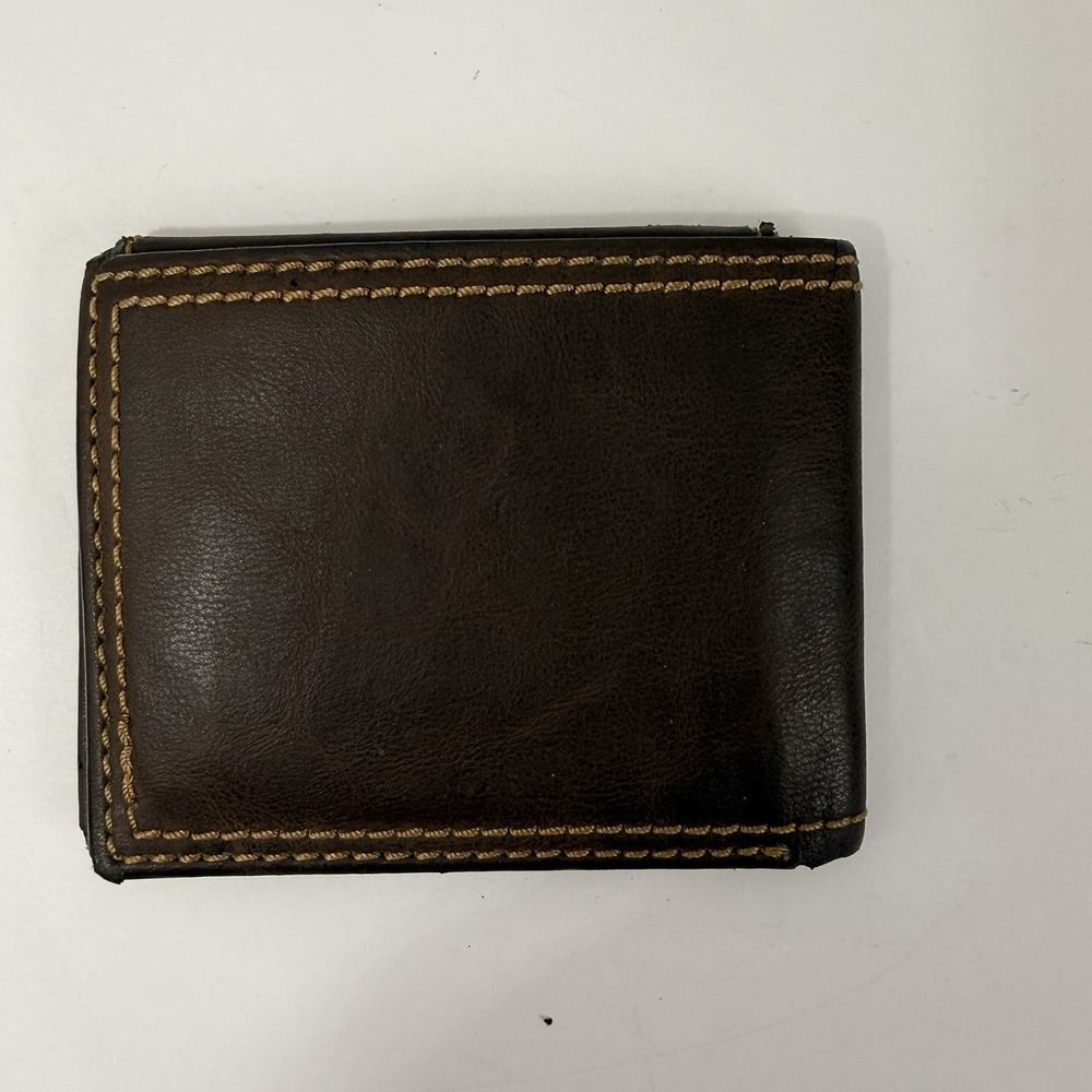 Columbia Brown Leather Bifold Wallet RFID ID Window Card Holder - Picture 6 of 9
